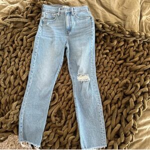 Madewell raw hem distressed jeans